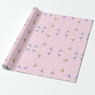 Papier Cadeau gymnastique rose