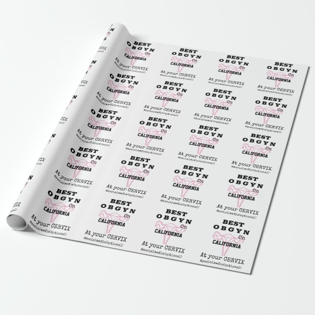 Papier Cadeau Gynécologue Best OBGYN sur la ville ou la ville (Déroulé)