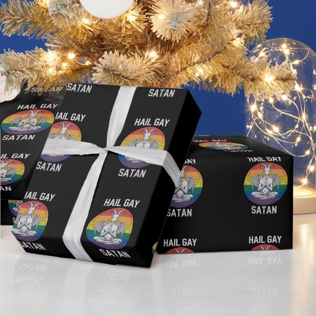 Papier Cadeau Hail Gay Satan Funny Goth Gothique Goat LGBTQ (Vacances)
