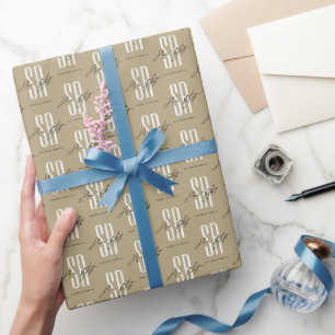 Papier Cadeau Hair styliste moderne or monogramme initiales carr