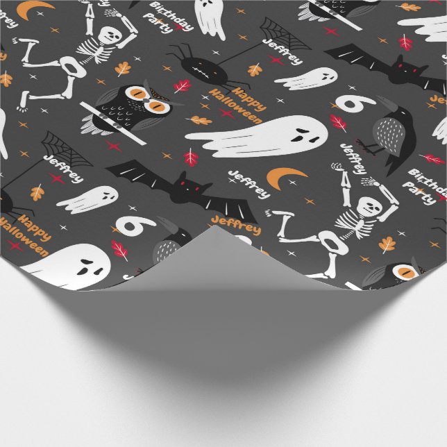 Papier Cadeau Halloween Anniversaire de enfant Personnaliser 4 N (Coin)