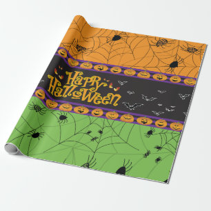 Papier Cadeau Halloween araignées effrayantes