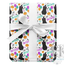 Papier cadeau Halloween Chat noir