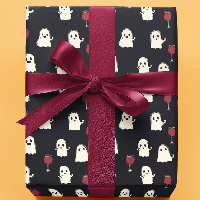 Papier Cadeau Halloween Cute Ghosts et Vins (Créateur téléchargé)