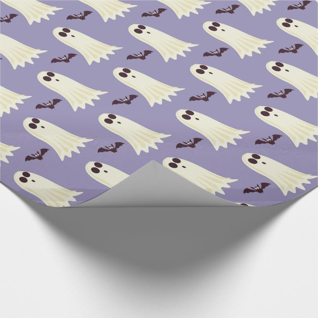 Papier Cadeau Halloween de Ghosts and Bats Lilac (Coin)