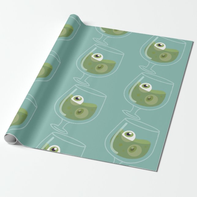 Papier Cadeau halloween déplaisants yeux de cocktail éffrayants (Déroulé)