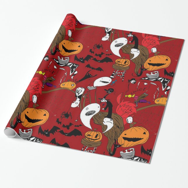 Papier Cadeau Halloween éffrayant (Déroulé)