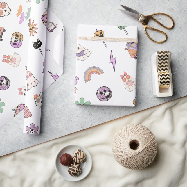 Papier Cadeau Halloween Éffrayant rétro (Artisanat)