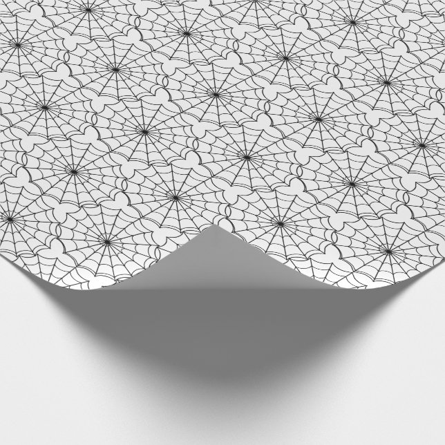 Papier Cadeau Halloween envelopper les pages d'araignée de papie (Coin)