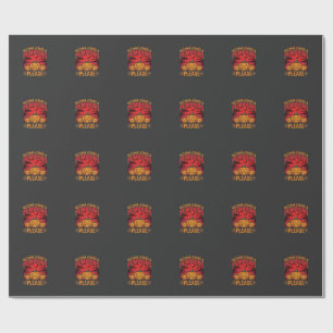 Papier Cadeau Halloween Feuilles d'Automne et Citrouilles S'il V