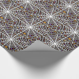 Papier Cadeau Halloween Ghouls & Goblins dans un Spiderweb