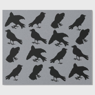Papier Cadeau Halloween gothique Déplaisant Raven Silhouettes
