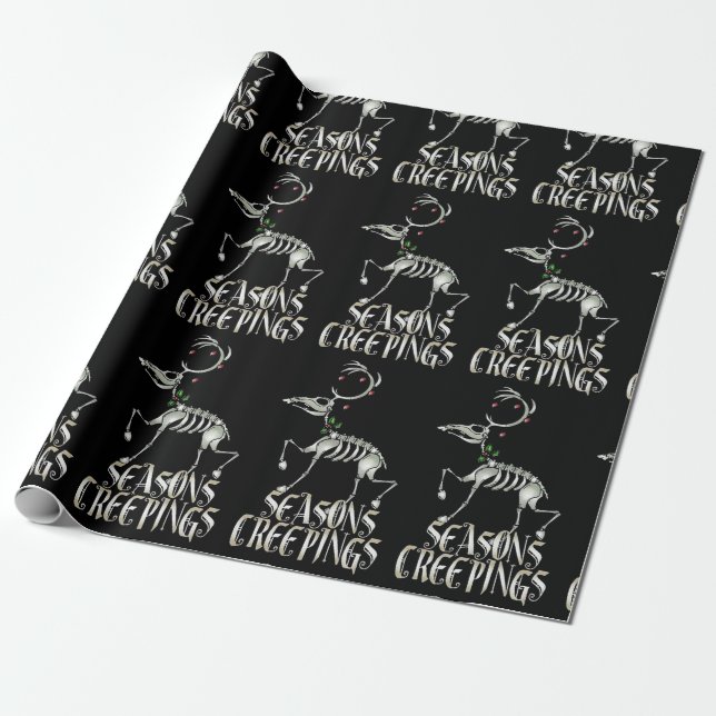 Papier Cadeau Halloween gothique Saisons de Noël Creeps  (Déroulé)