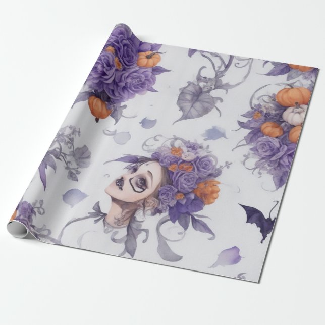 Papier Cadeau Halloween gothique vintage (Déroulé)