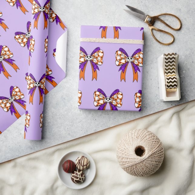 Papier Cadeau  Halloween Groovy boo ghost and skull (Artisanat)