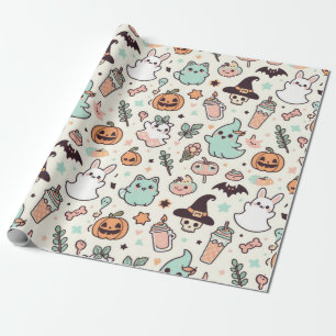 Papier Cadeau Halloween Kawii Pastel