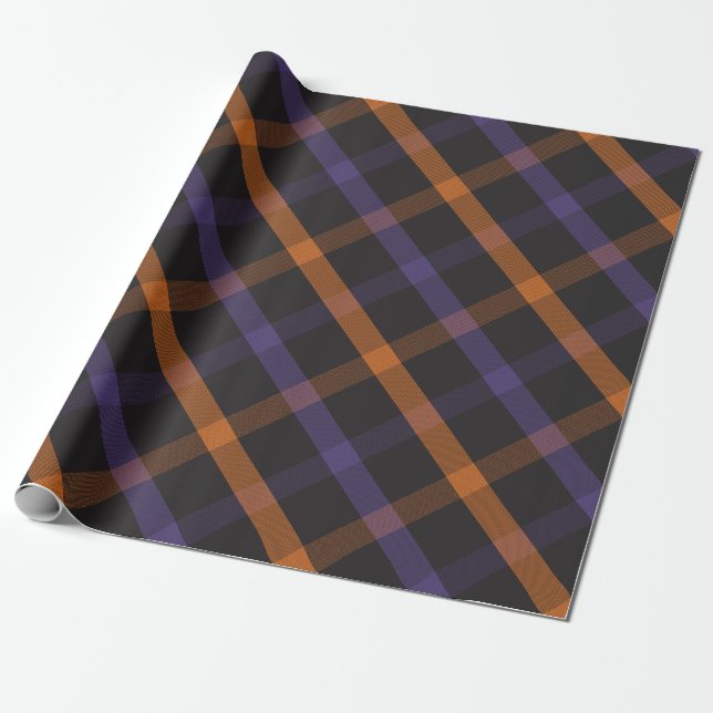 Papier Cadeau Halloween Madras Plaid (Déroulé)