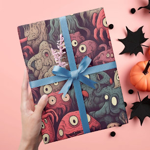 Papier Cadeau Halloween Monstre Oeil Éffrayant Boo-tiful