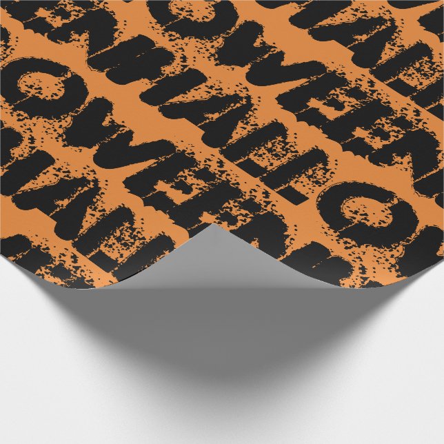 Papier Cadeau Halloween noir en détresse (Coin)