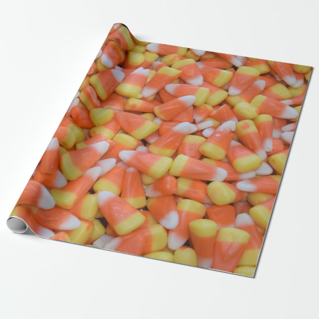 Papier Cadeau Halloween ou Thanksgiving Candy Corn Saison d'auto (Déroulé)