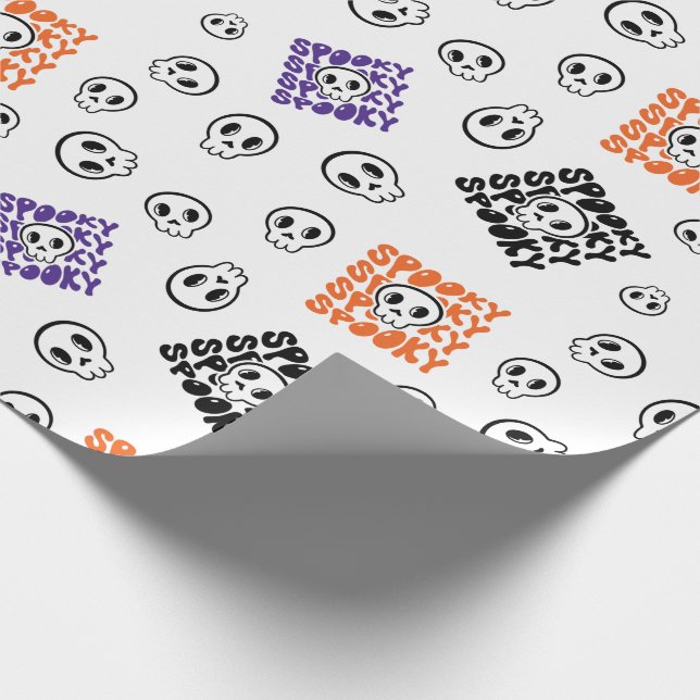 Papier Cadeau Halloween Skulls enrobage sans soudure conception  (Coin)