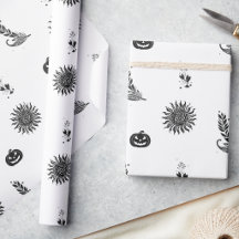 Halloween sorcellerie moderne noir et blanc