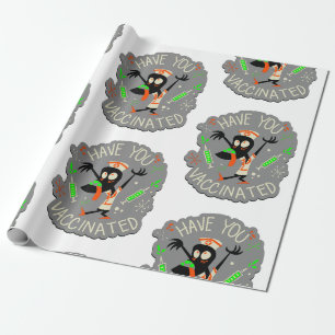 Papier Cadeau halloween vaccin infirmière monster déplaisant cov