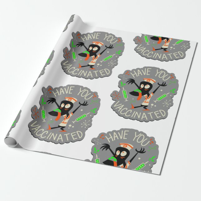 Papier Cadeau halloween vaccin infirmière monster déplaisant cov (Déroulé)