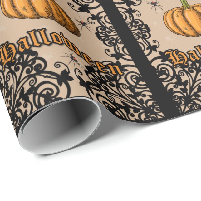 Papier Cadeau Halloween vintage (Coin rond)