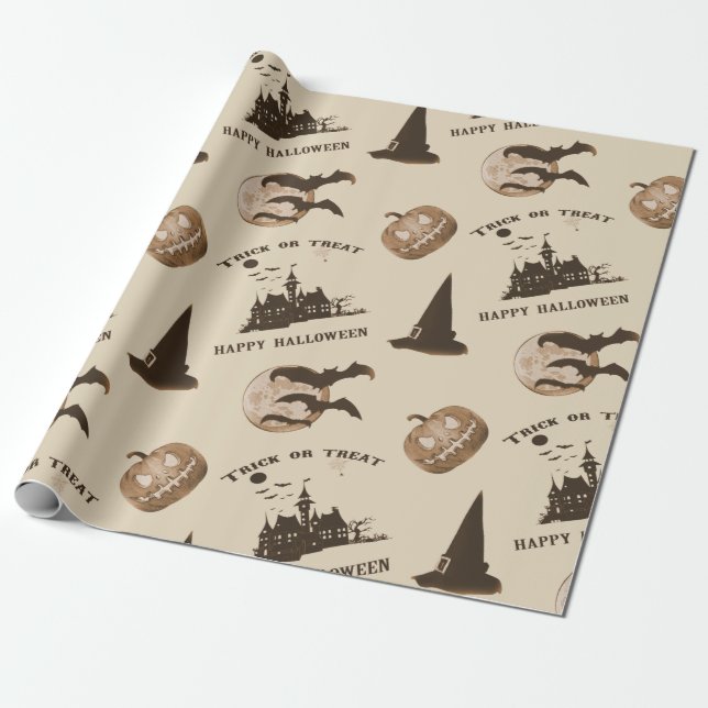 Papier Cadeau Halloween vintage (Déroulé)