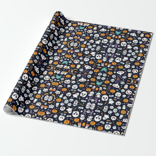 PAPIER CADEAU HALLOWEWEEN BOO ET CITROUILLE MOTIF SANS PARAMÈTRE