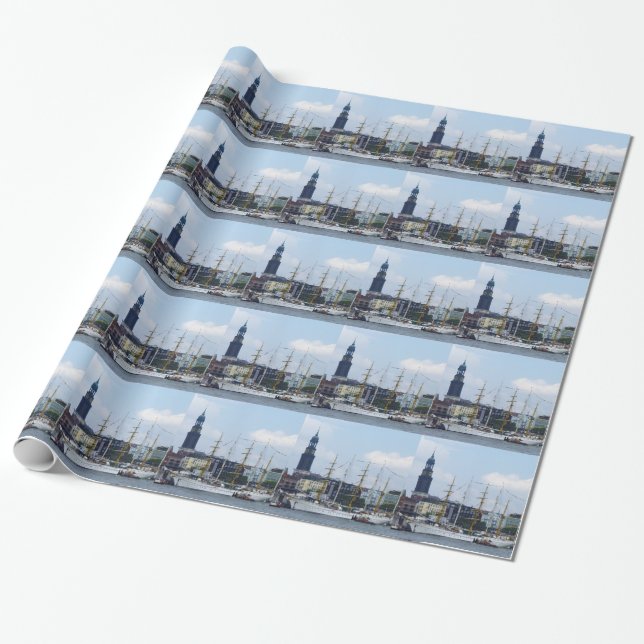 Papier Cadeau Hambourg Harbor Port Michel Allemagne (Déroulé)