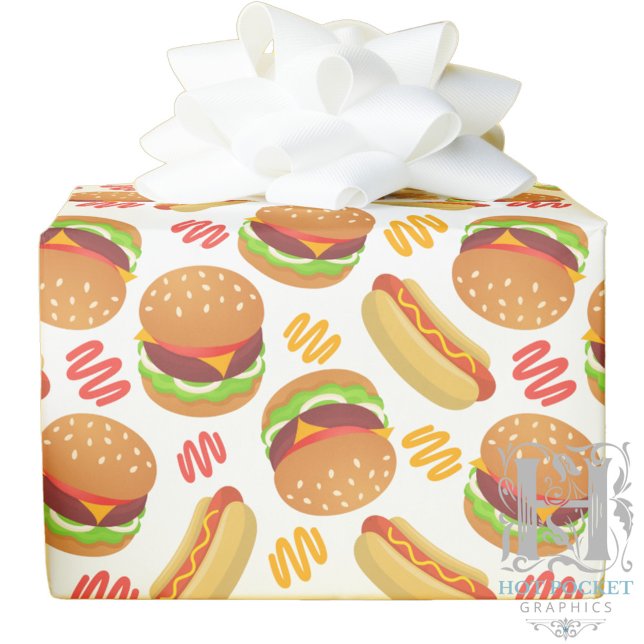 Papier Cadeau Hamburgers et chiens chauds Enveloppement papier (Créateur téléchargé)