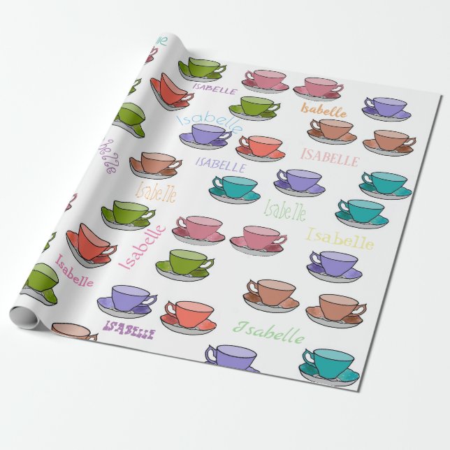 Papier Cadeau HAMbWG Boules de thé Pastel personnalisables (Déroulé)