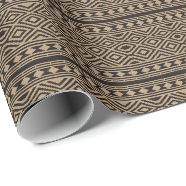 Papier Cadeau HAMByWG - Enveloppe cadeau - Amer-Indien Noir/Natu (Coin rond)