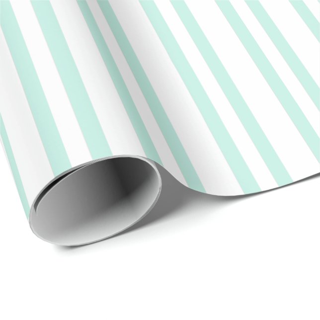 Papier Cadeau HAMbyWG - Enveloppe cadeau - Bandes de menthe 1 (Coin rond)