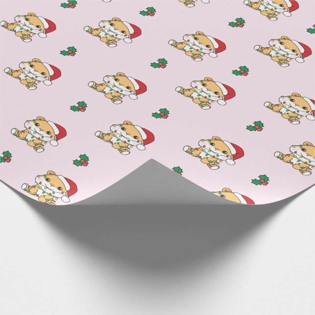 Papier Cadeau Hamster Christmas Winter Animaux de vacances Hamst (Coin)