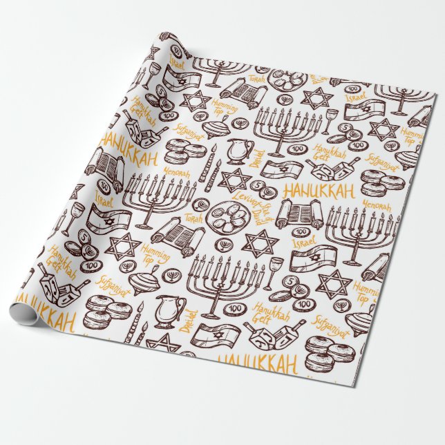 Papier Cadeau Hanoukka (Déroulé)