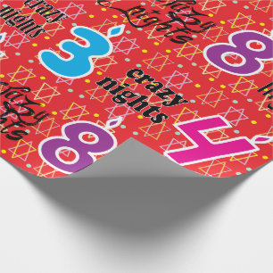 Papier Cadeau Hanoukka/Chanukah Envelopper le papier "8 nuits fo