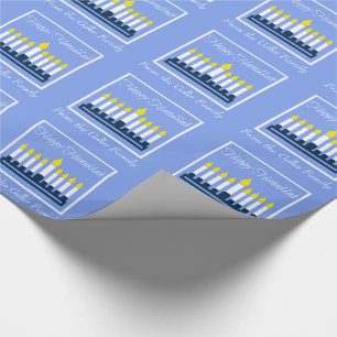 Papier Cadeau Hanoukka heureux Menorah