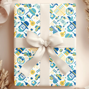 Papier Cadeau Hanukkah juif Souccot motif drôle et mignon