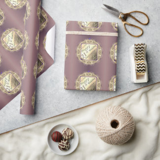 Papier Cadeau "Happy 21st Anniversary" Brass