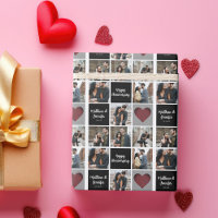 Happy Anniversary Chic Custom Couple Photo Collage