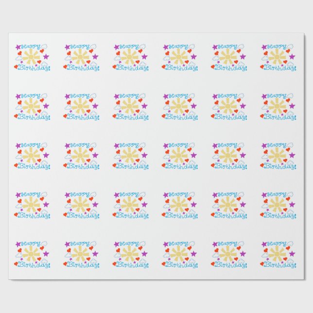 Papier Cadeau Happy Birthday! (Plat)