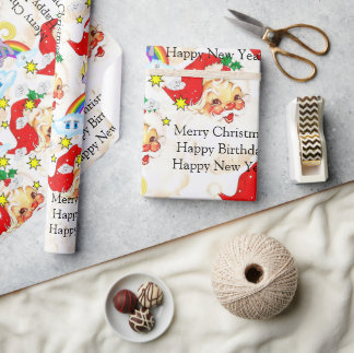 Papier Cadeau Happy Birthday Christmas Unicorn Wrapping Paper