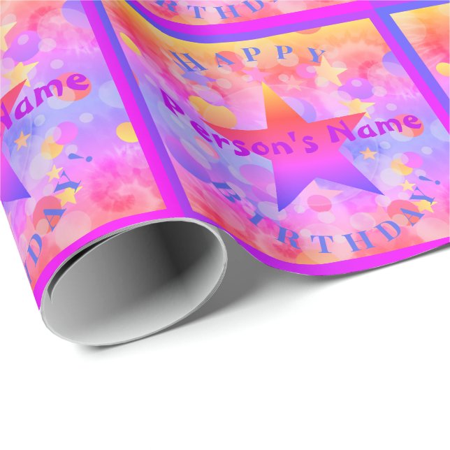 Papier Cadeau Happy Birthday Wrapping Paper HAMbyWG (Coin rond)