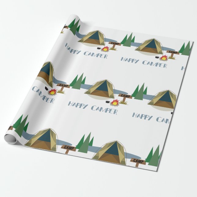 Papier Cadeau Happy Camper (Déroulé)