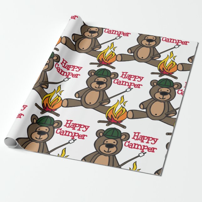 Papier Cadeau Happy Camper (Déroulé)