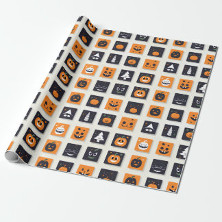 Papier Cadeau Happy Halloween Emoji for Kids