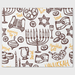 Papier Cadeau Happy Hanoukka Wrapper paper